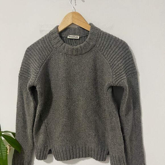 Whistles Gray Lambswool Mockneck Sweater Size Small - Picture 5 of 7